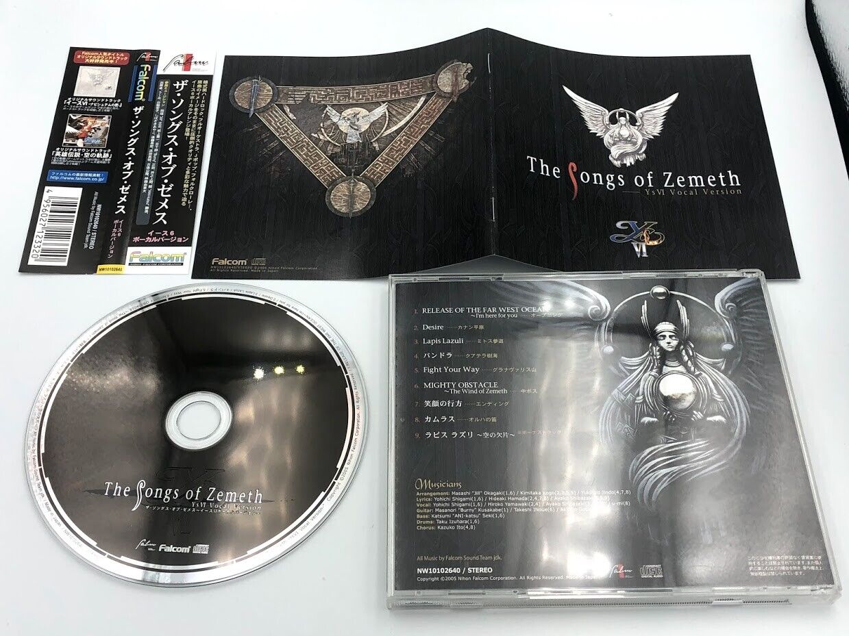 The Songs of Zemeth: Ys VI Vocal Version soundtrack CD Falcom Ark of Napishtim