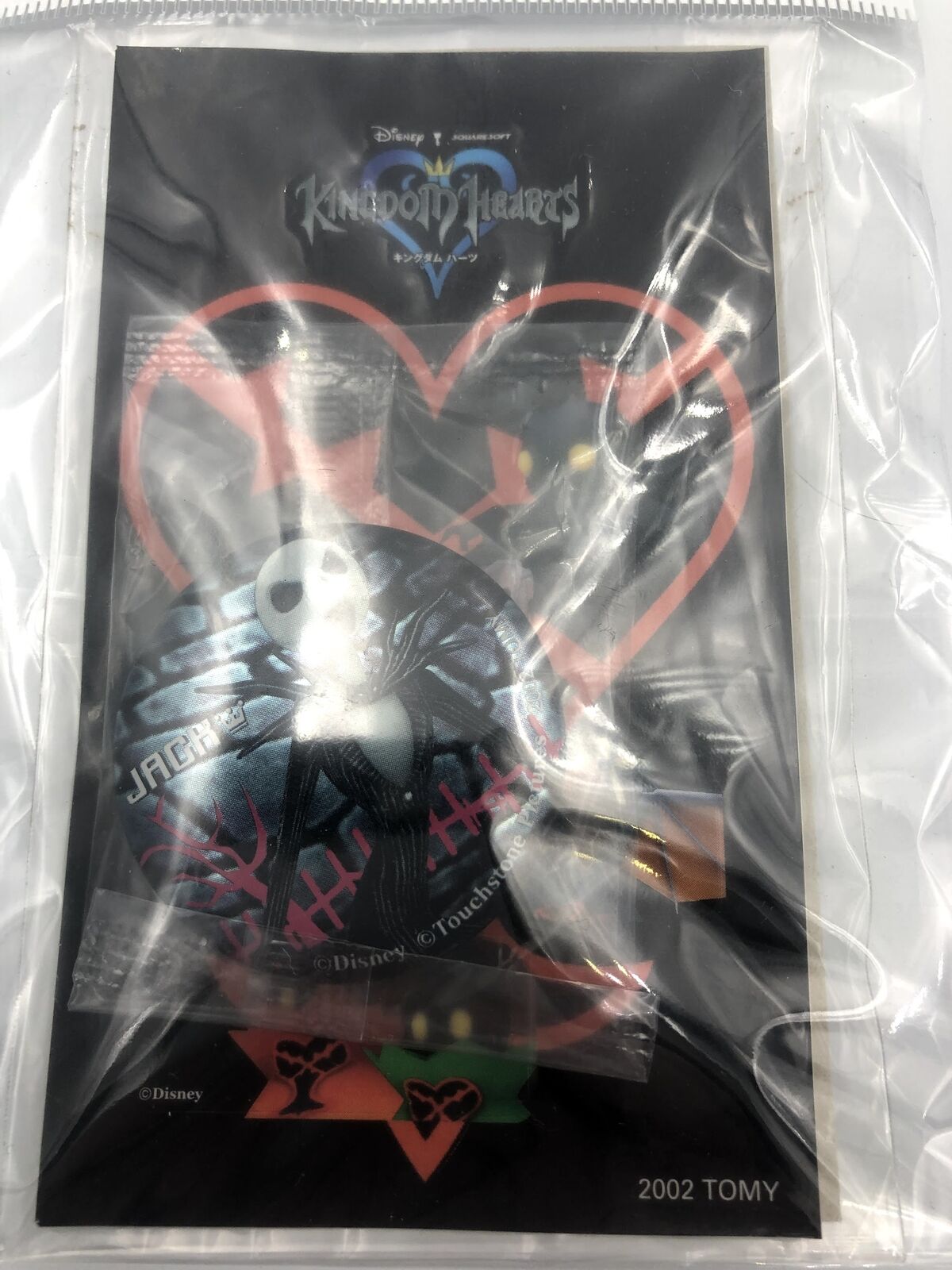 Kingdom Hearts 1 Jack Skellington pin badge and Heartless sticker set 2002 Tomy