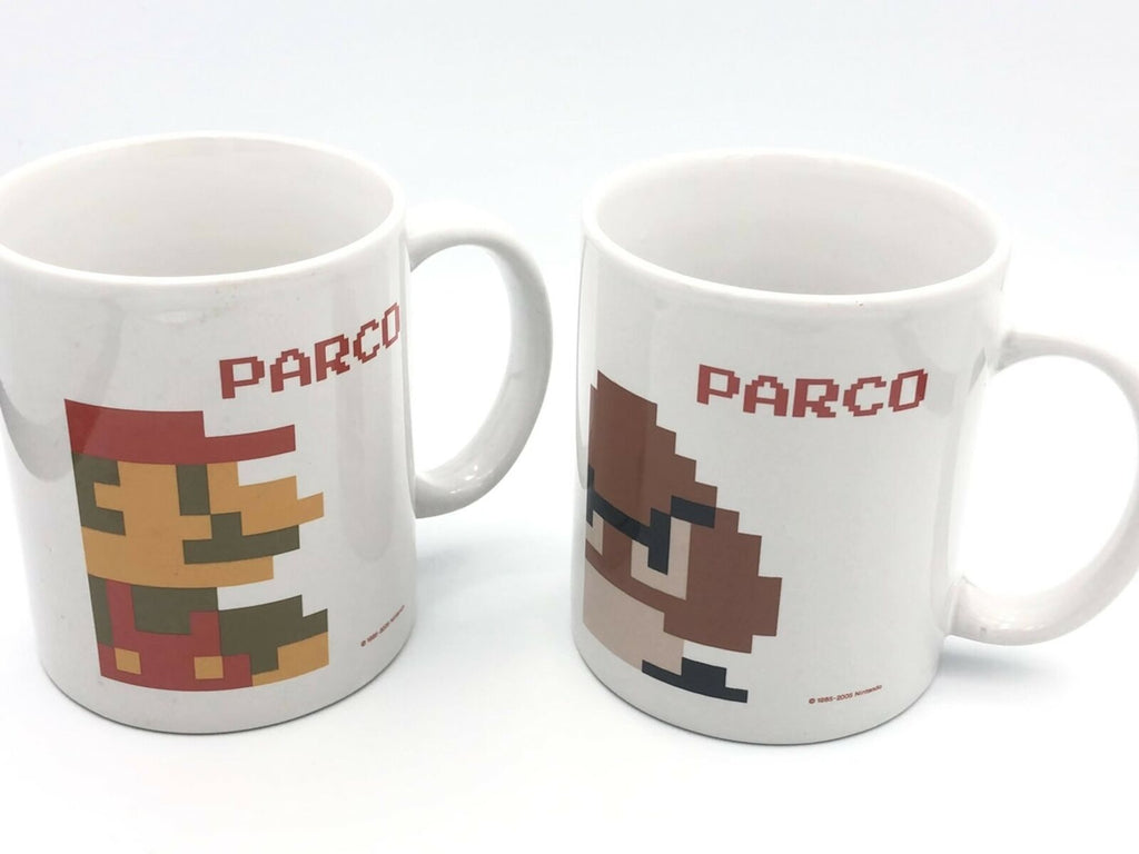 Nintendo Tokyo Shibuya PARCO Store Super Mario & Goomba coffee mugs set of 2
