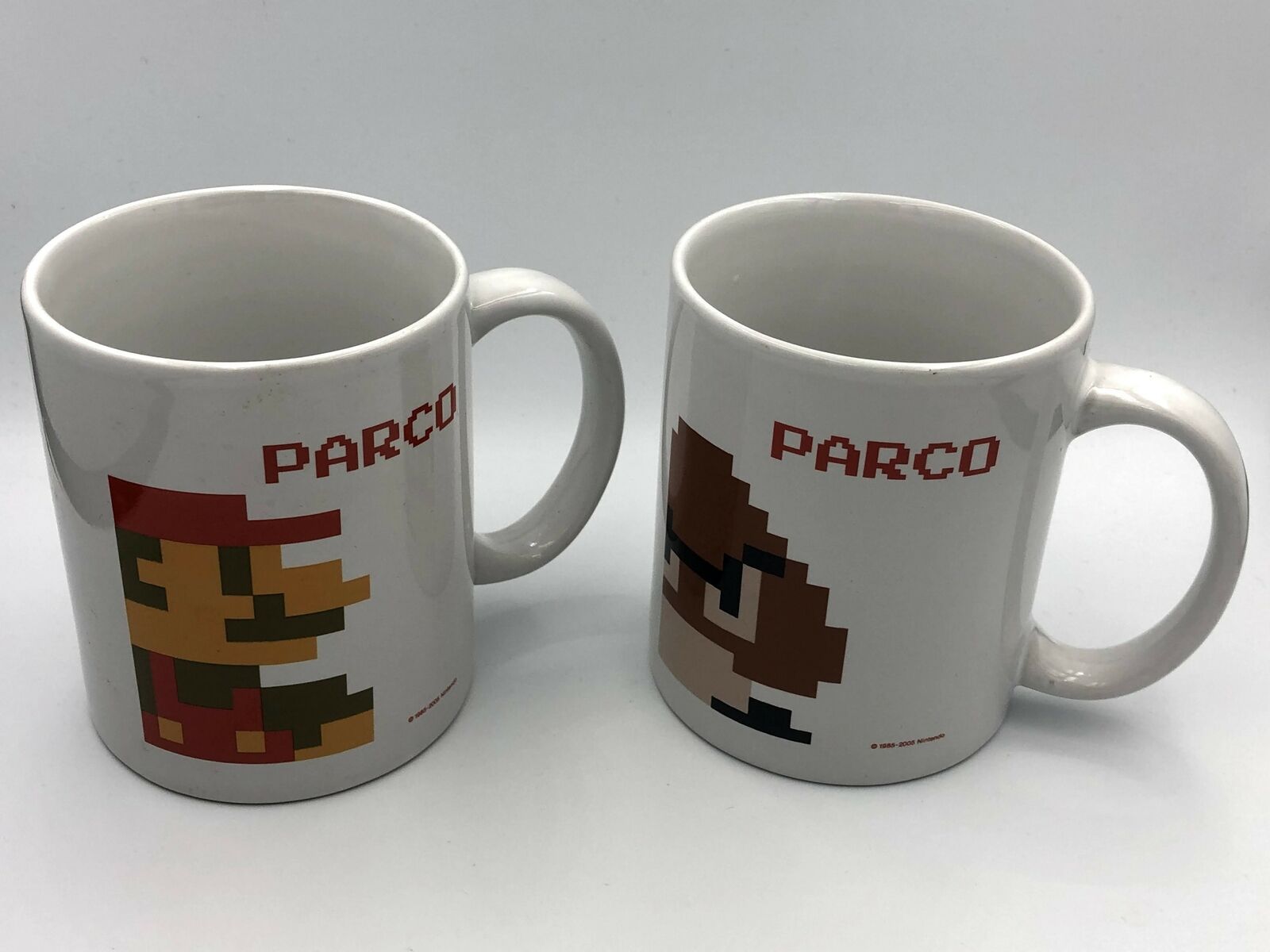 Nintendo Tokyo Shibuya PARCO Store Super Mario & Goomba coffee mugs set of 2