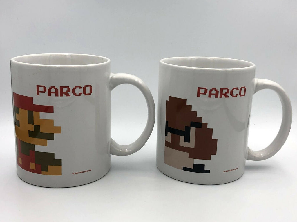 Nintendo Tokyo Shibuya PARCO Store Super Mario & Goomba coffee mugs set of 2
