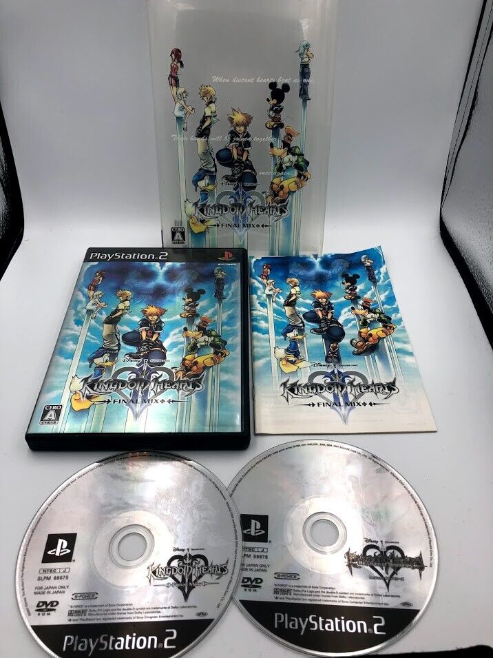 Kingdom Hearts II Final Mix+ Playstation 2 limited edition w clear slipcover 2CD