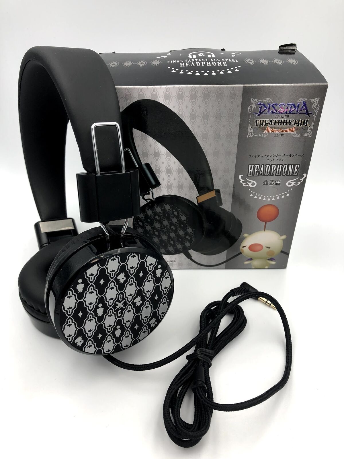 Moogle Final Fantasy Theatrhythm All-Stars silver and black Headphones Dissidia