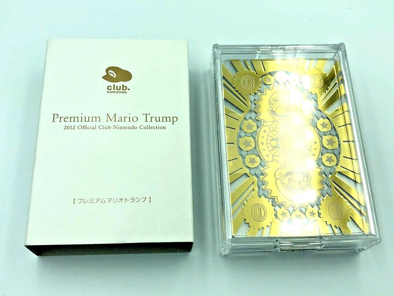 Club Nintendo Premium Mario Trump Playing Cards gold & clear poker promo
