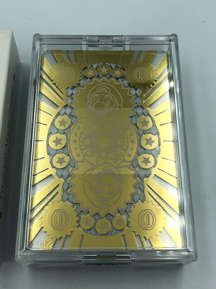 Club Nintendo Premium Mario Trump Playing Cards gold & clear poker promo