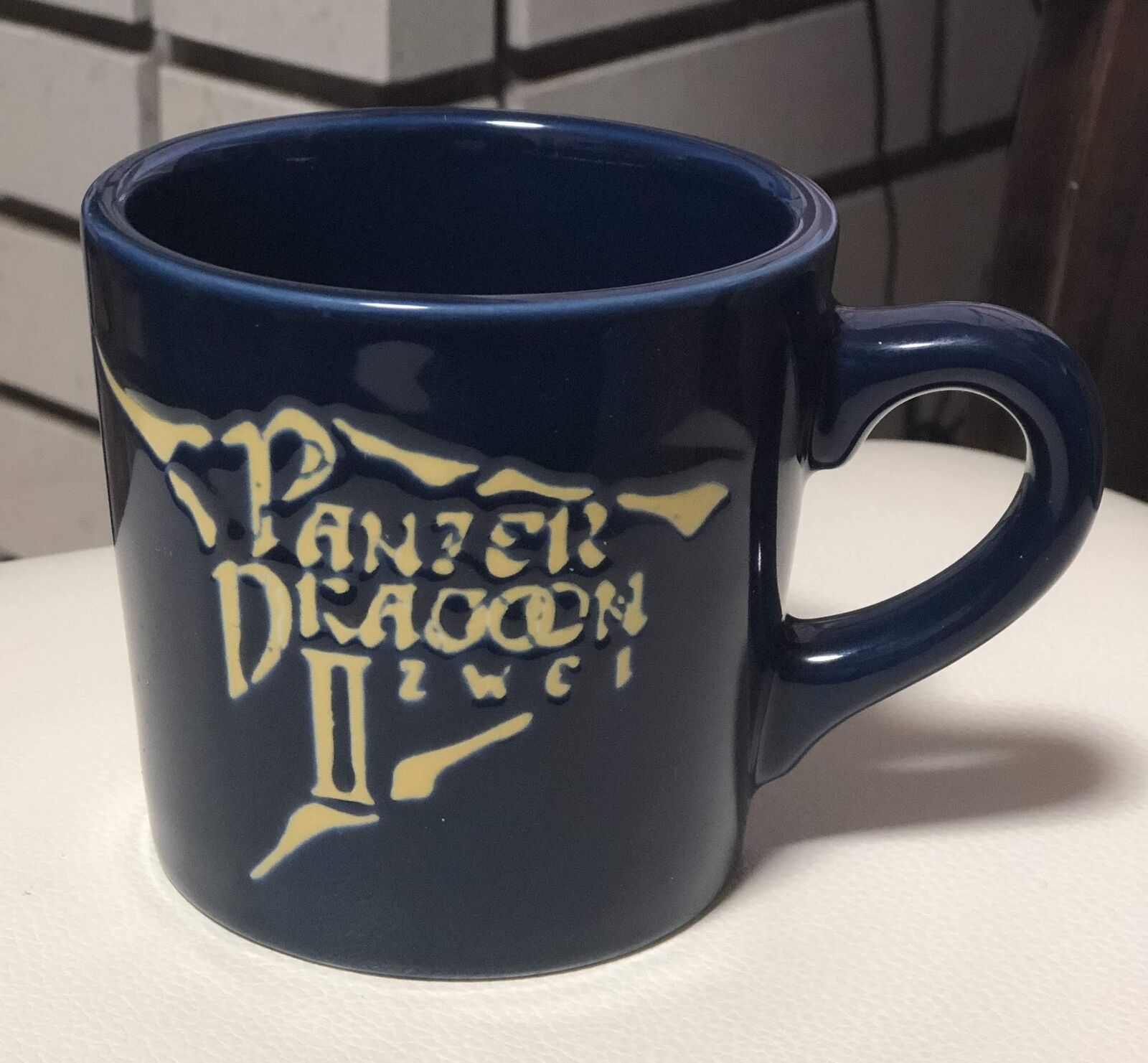 Panzer Dragoon II Zwei promo coffee mug Sega Saturn blue yellow ceramic 1996