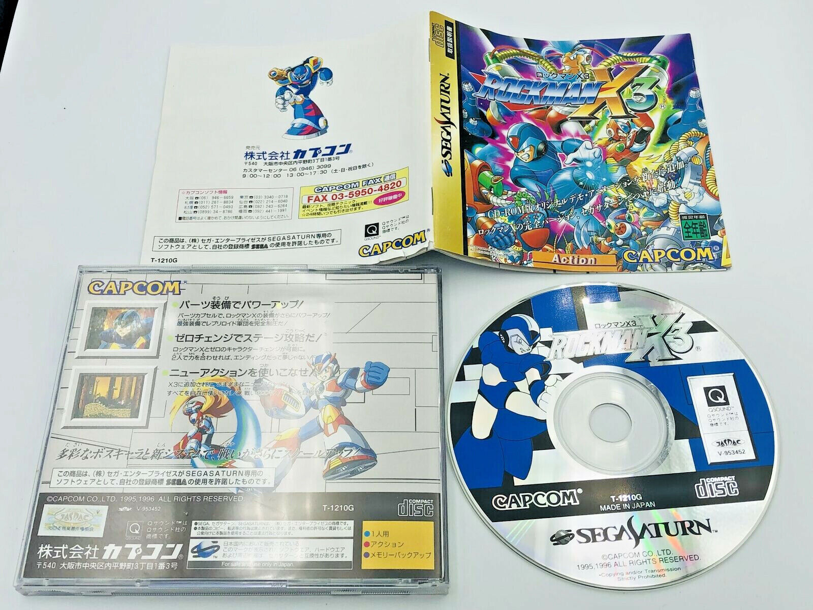 Rockman X3 Mega Man X3 Sega Saturn Japan COMPLETE with case and manual Megaman