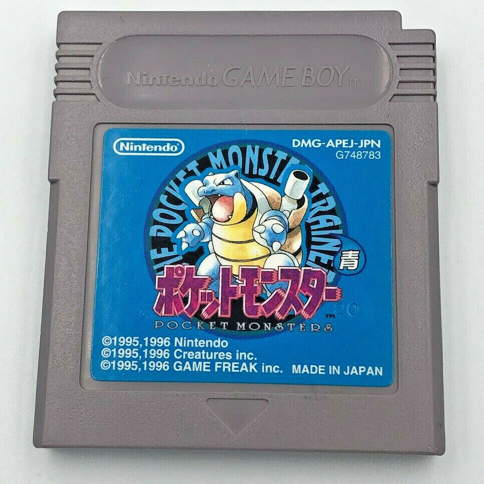Pokemon Blue Version Nintendo Game Boy Japan vers w/ NEW save battery installed