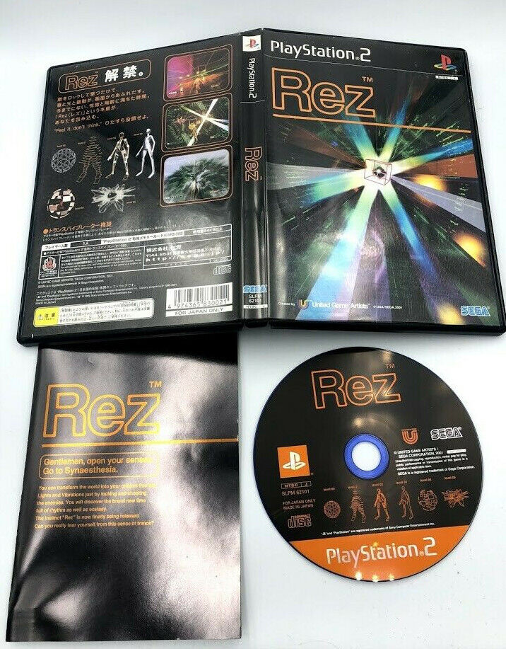Rez Playstation 2 Japan complete case & manual PS2 Sega rhythm Tetsuya Mizuguchi
