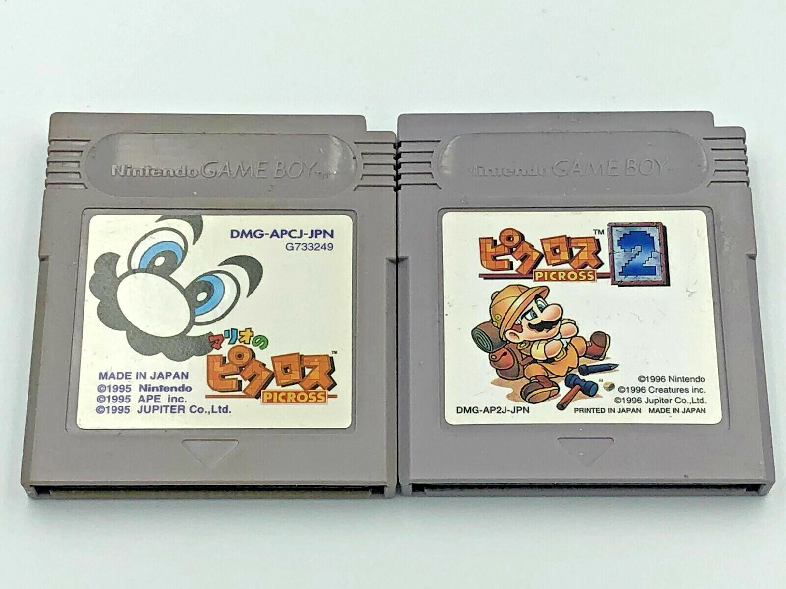 Mario Picross 1+2 1&2 Nintendo Game Boy Japan 2-game set region-free Gameboy