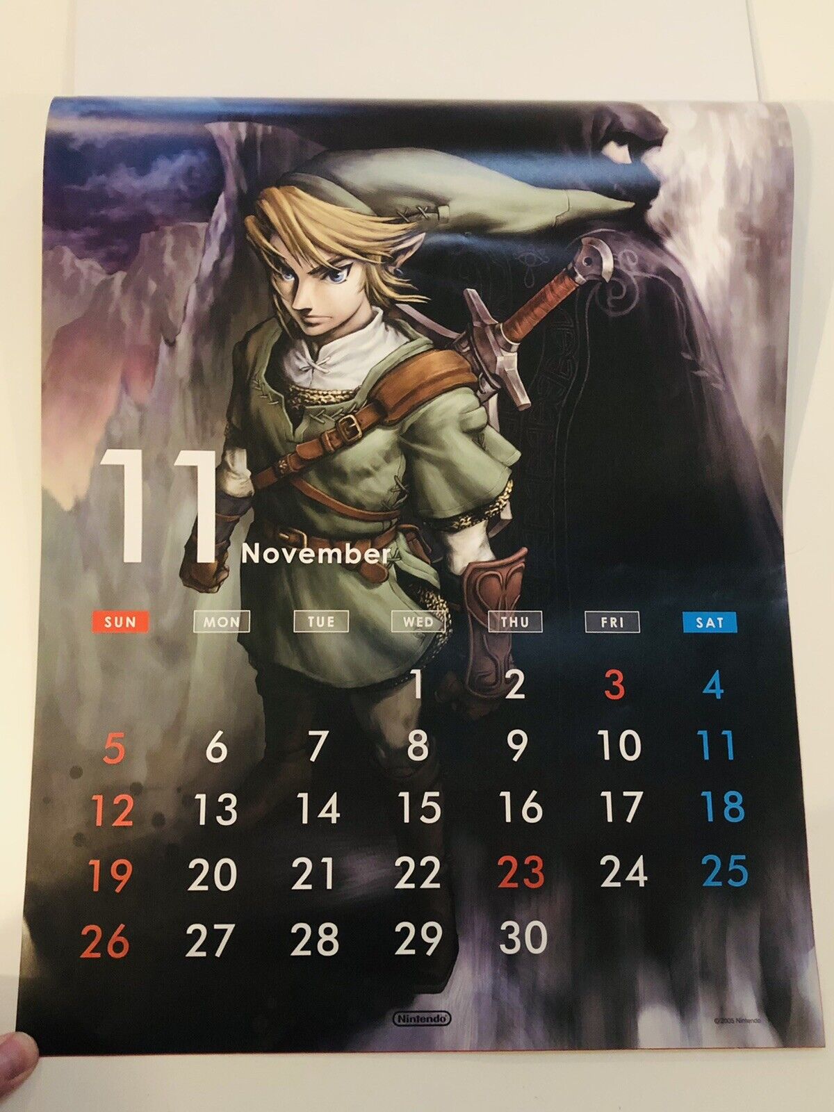 Club Nintendo 2006 Calendar Zelda Skyward Sword/Animal Crossing/Fire Emblem