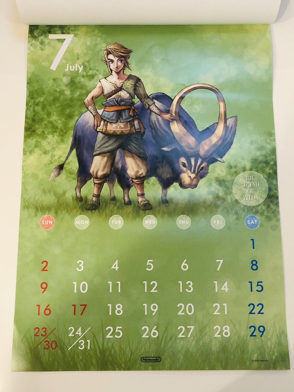Club Nintendo 2006 Calendar Zelda Skyward Sword/Animal Crossing/Fire Emblem
