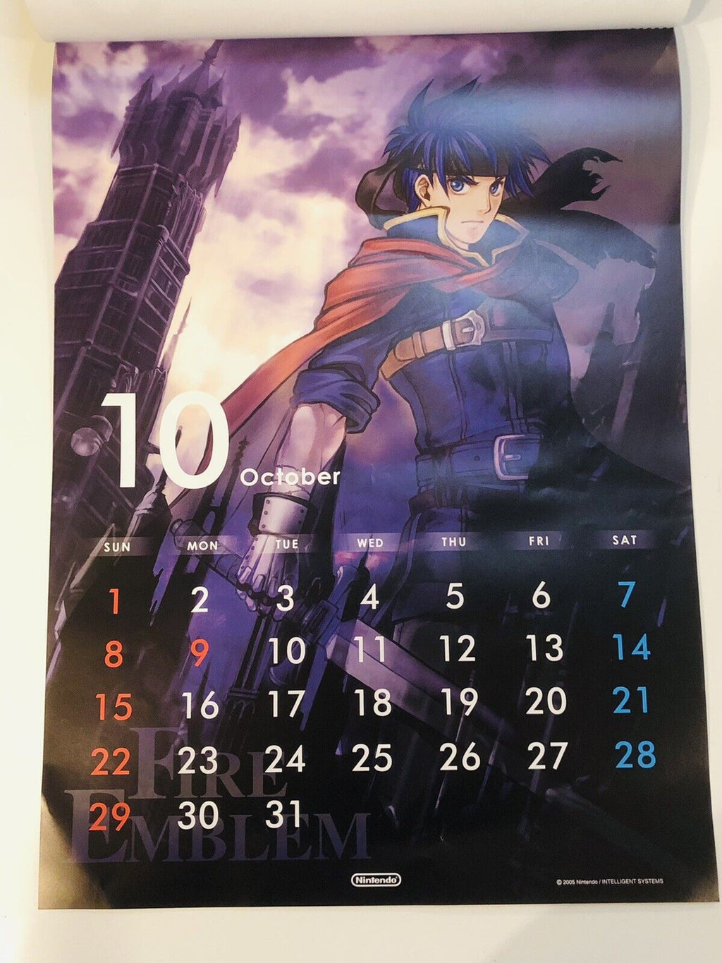 Club Nintendo 2006 Calendar Zelda Skyward Sword/Animal Crossing/Fire Emblem