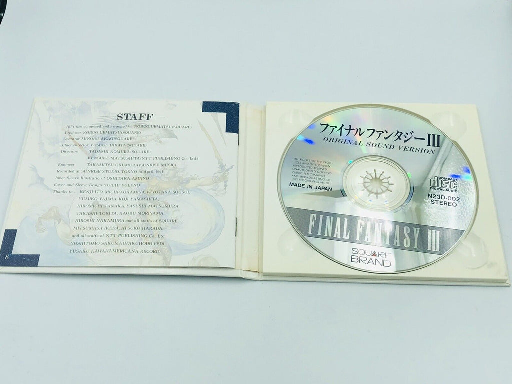 Final Fantasy III Original Soundtrack first print hardcover CD Squaresoft 1991