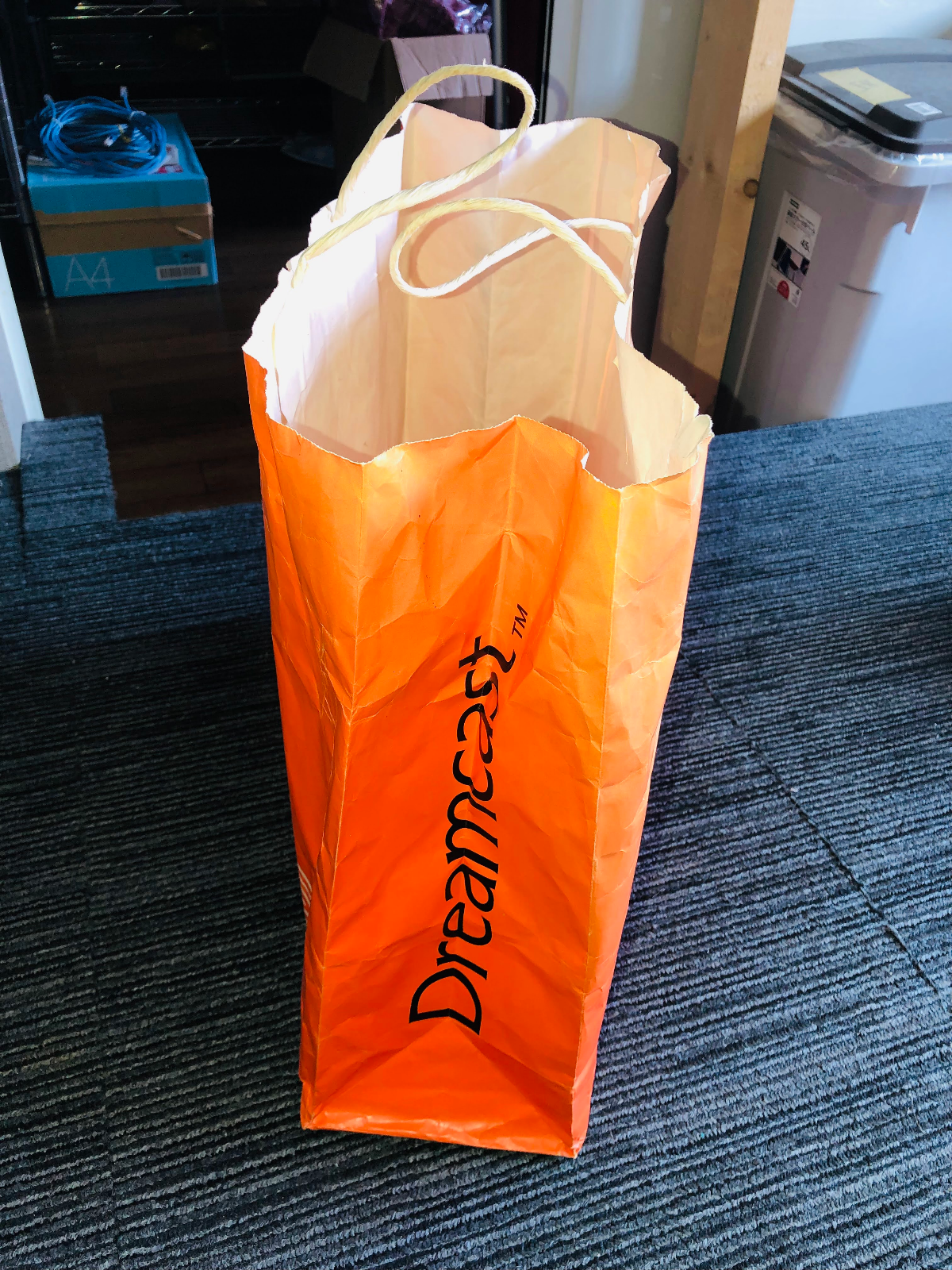 Sega Dreamcast orange shopping bag 1998 launch promotional paper promo logo