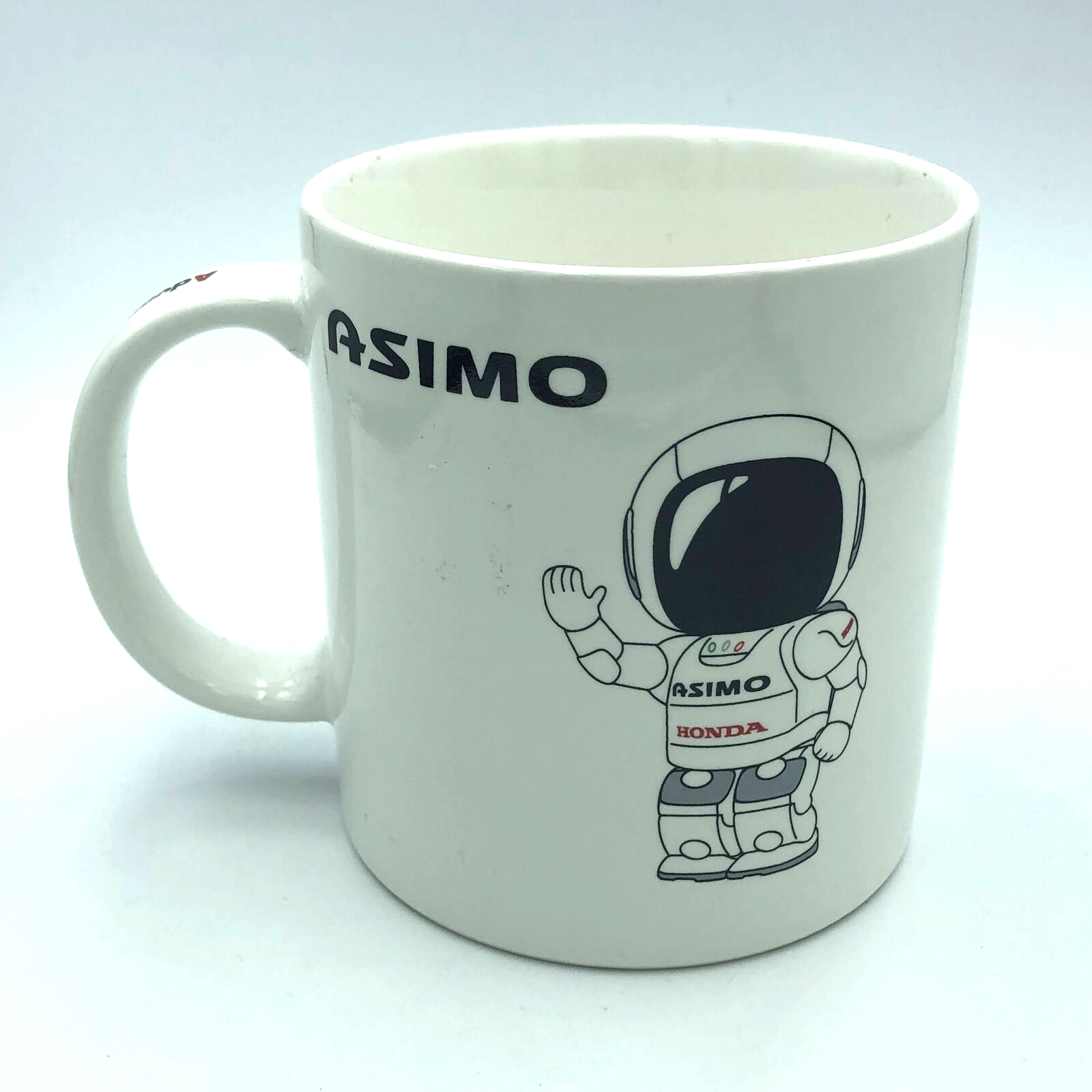 Honda Asimo promo coffee mug cute humanoid robot 2000s advertising Japan 2000