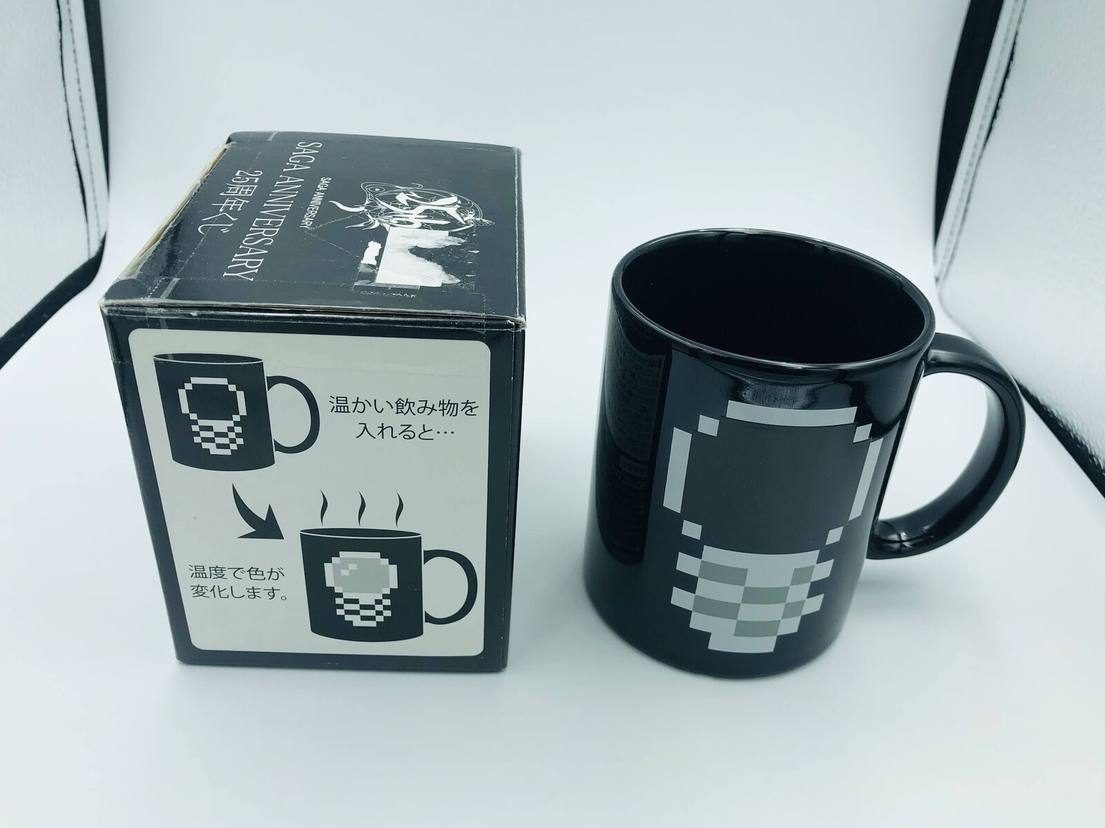 Romancing SaGa 25th Anniversary coffee mug pixel Square Enix color-change promo