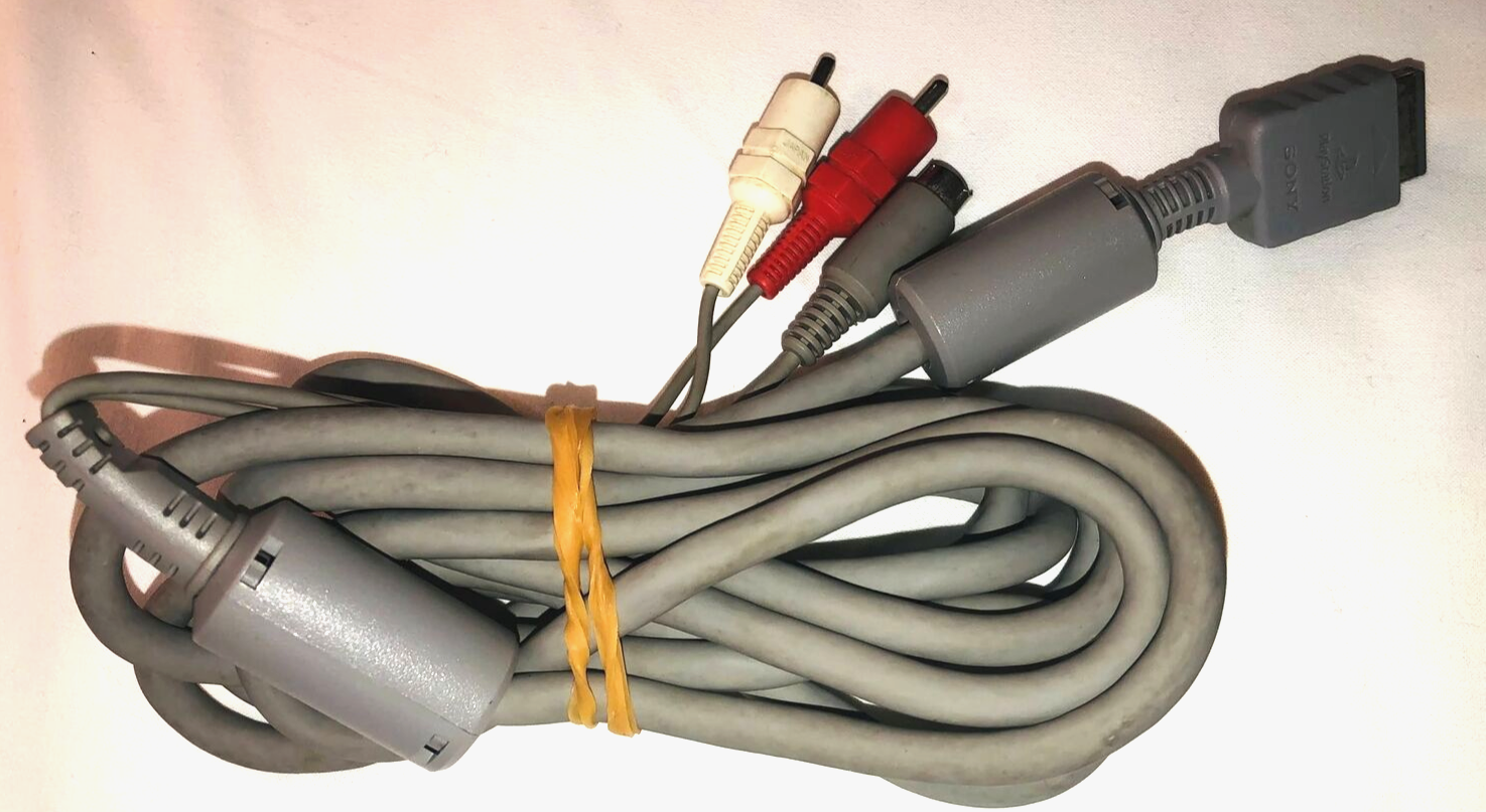 Official Sony Playstation PS1/PS2/PS3 S-Video Cable SCPH-1100 authentic OEM gray