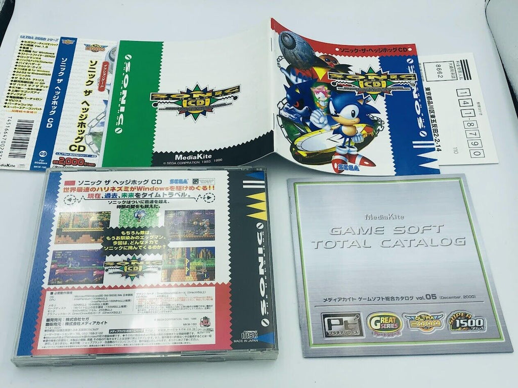 Sonic the Hedgehog CD Sega PC Japan Windows 95/98/Me with Prize Obi & catalog