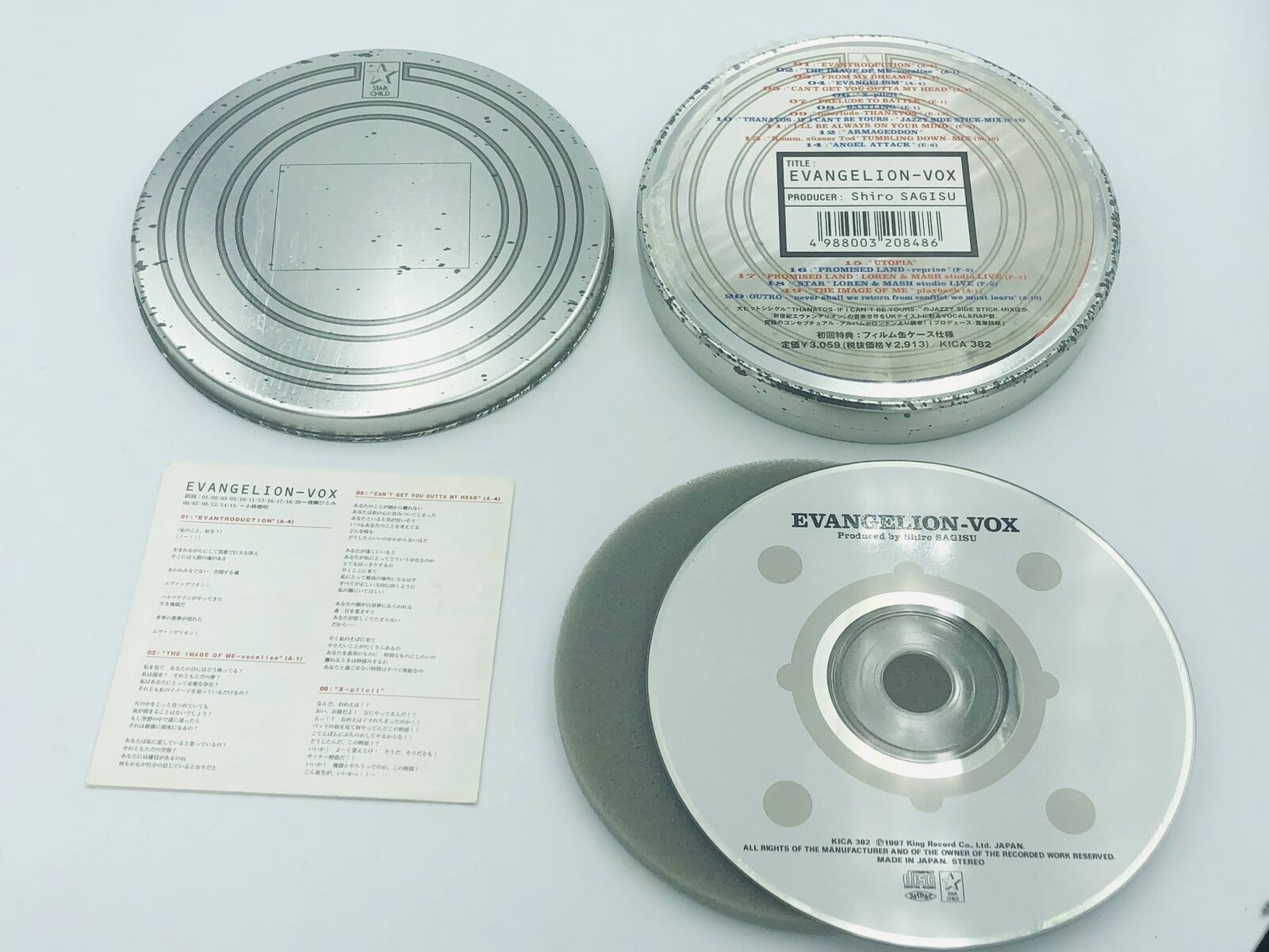 Evangelion-Vox KICA-382 Soundtrack CD Shiro Sagisu King Records metal tin case