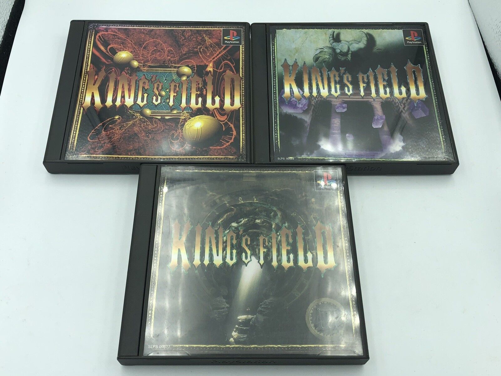 King's Field I II III 1 2 3 Playstation PS1 COMPLETE set Japanese FROMSoftware