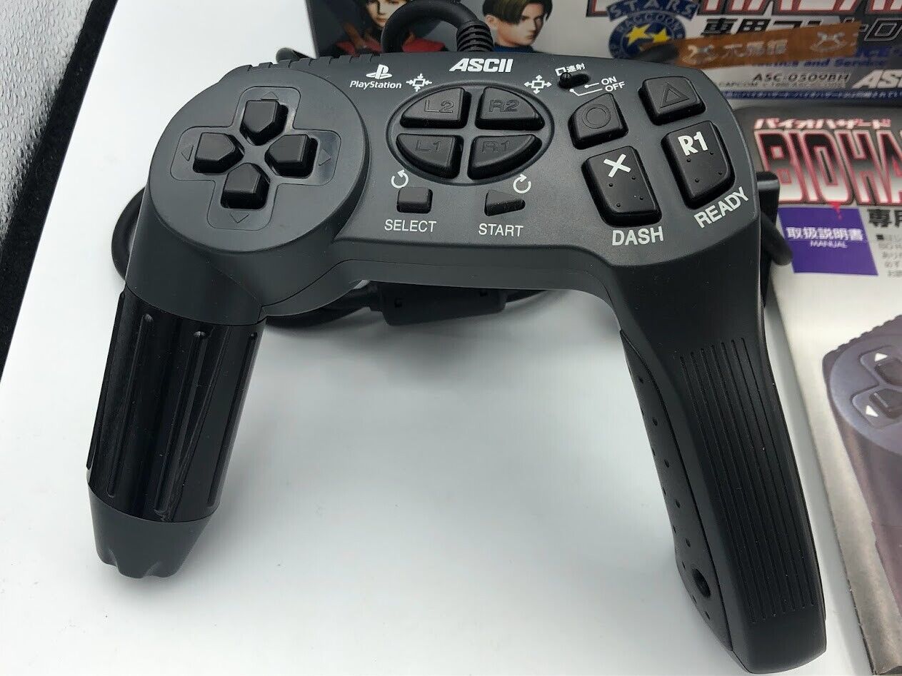 Biohazard Resident Evil ASCII Controller SLPH-00060 PS1 with Sealed Herb Tea