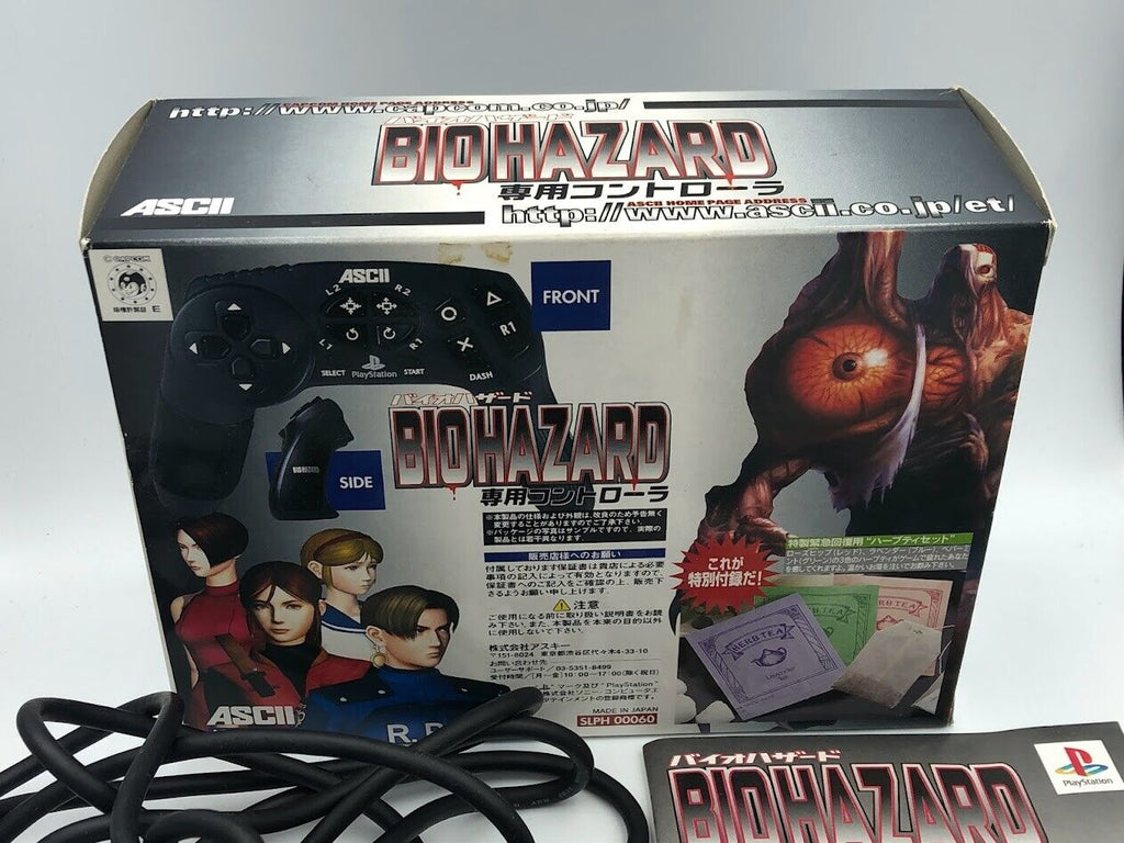 Biohazard Resident Evil ASCII Controller SLPH-00060 PS1 with Sealed Herb Tea