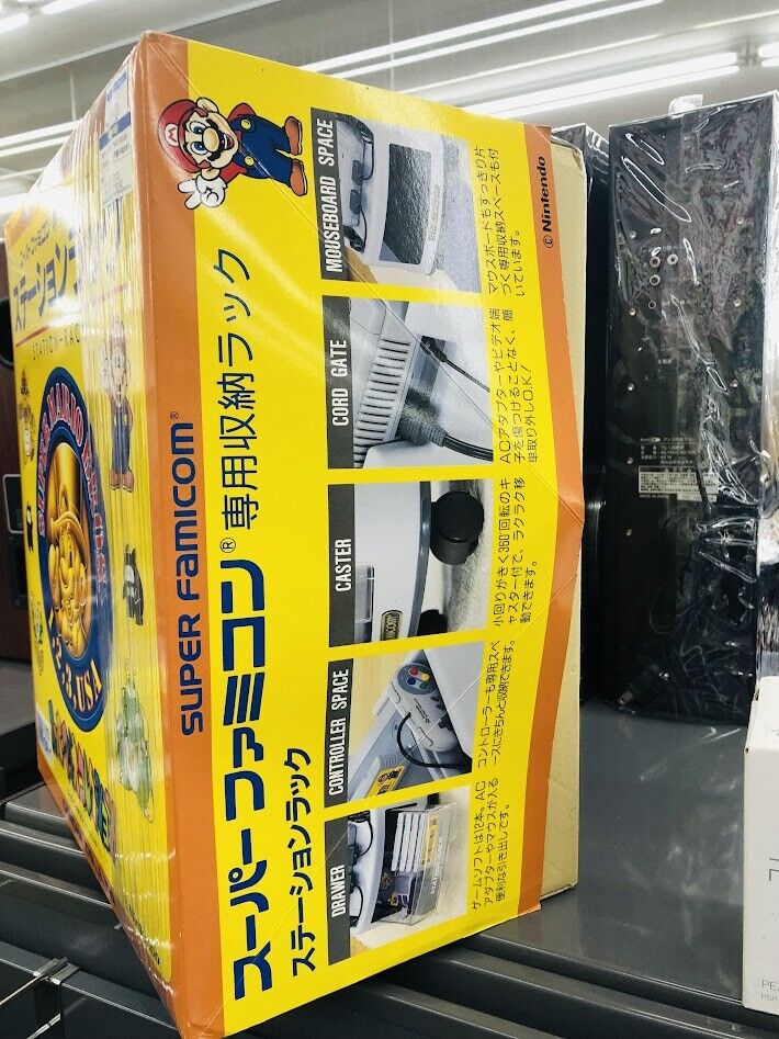 New in Box Nintendo Super Famicom Station Rack storage case Super Mario unused