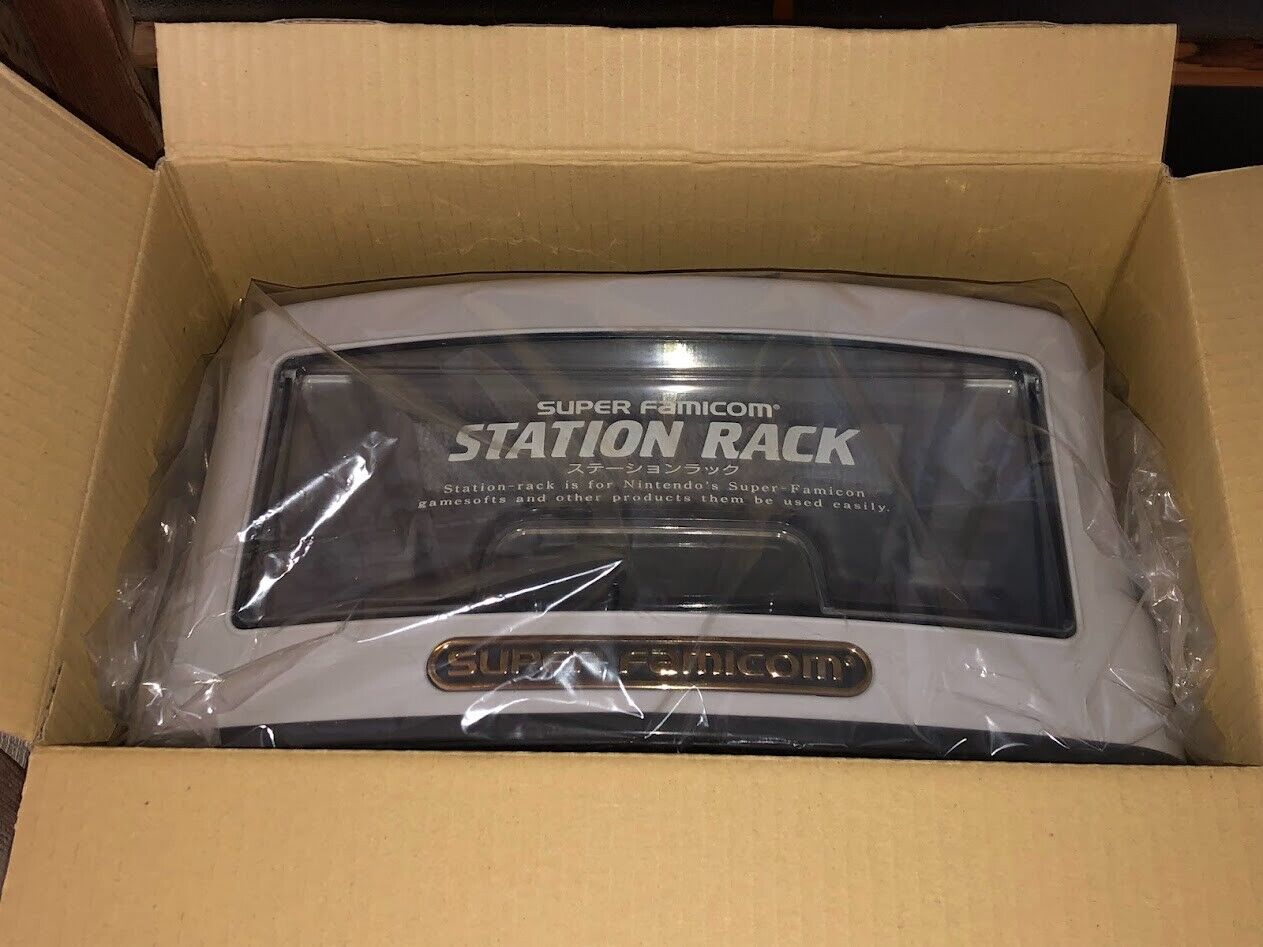 New in Box Nintendo Super Famicom Station Rack storage case Super Mario unused