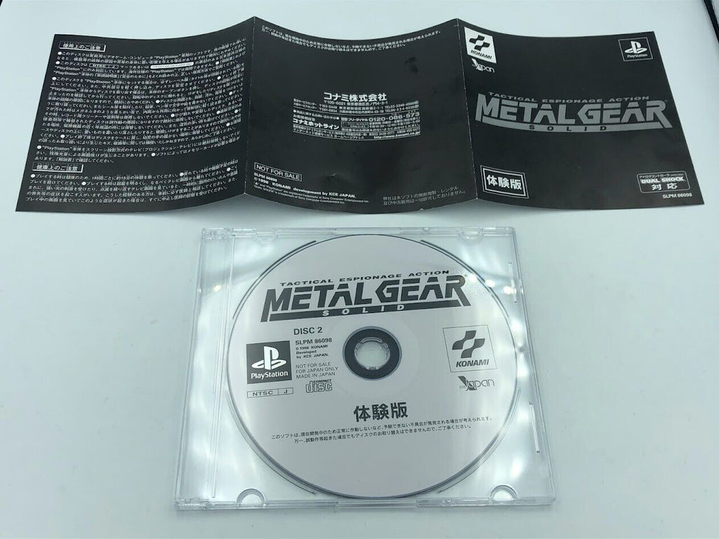 Metal Gear Solid demo disc Playstation PS1 Japan promo "Not For Sale" Konami