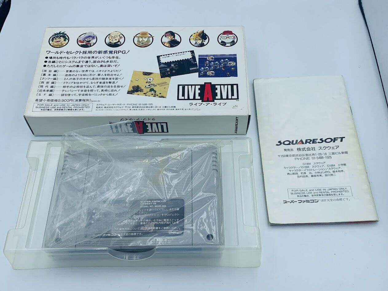Live A Live Nintendo Super Famicom Japan SNES COMPLETE box CIB boxed Squaresoft
