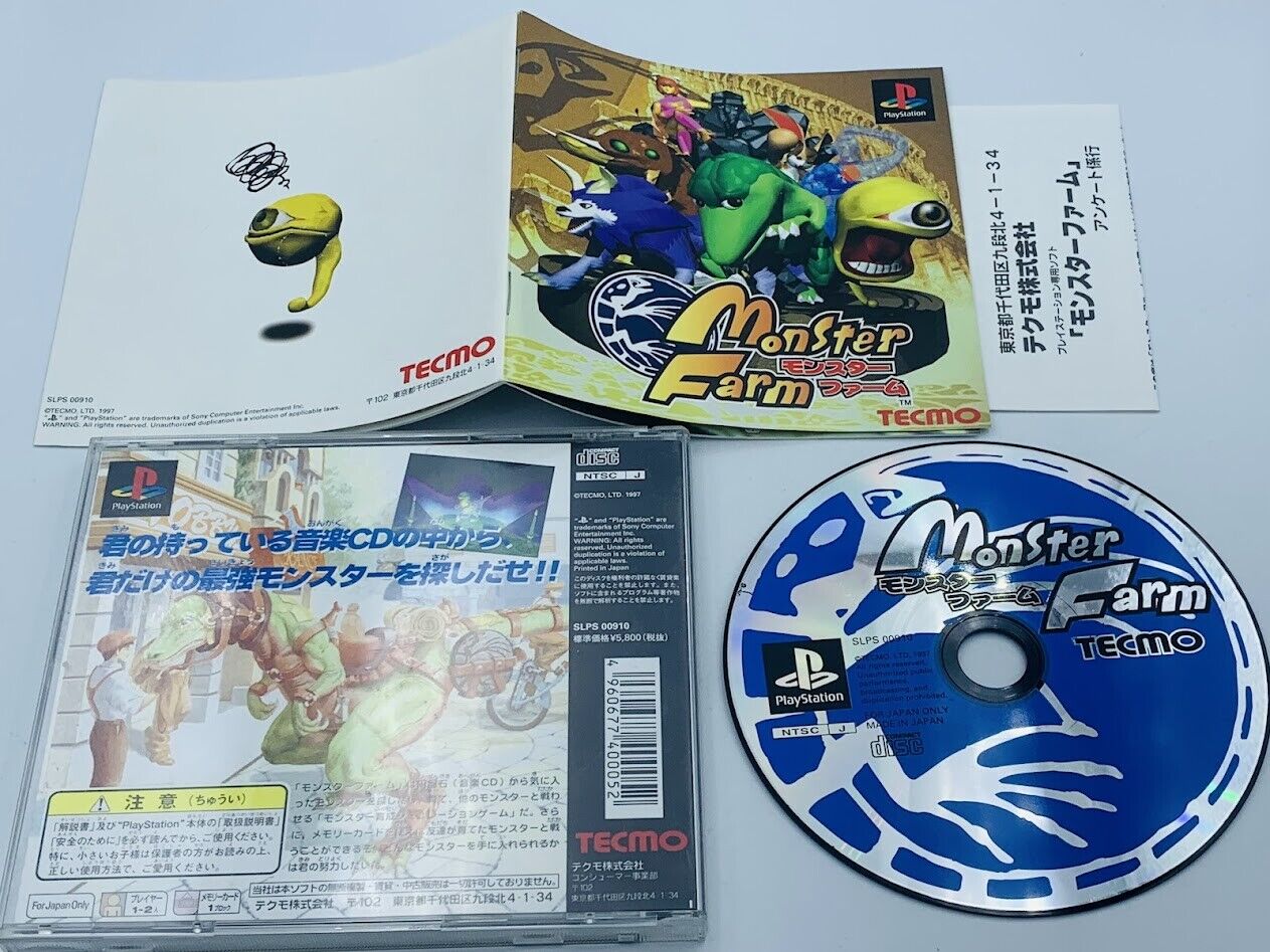 Monster Farm (Monster Rancher) Playstation PS1 Japan COMPLETE case+manual Tecmo