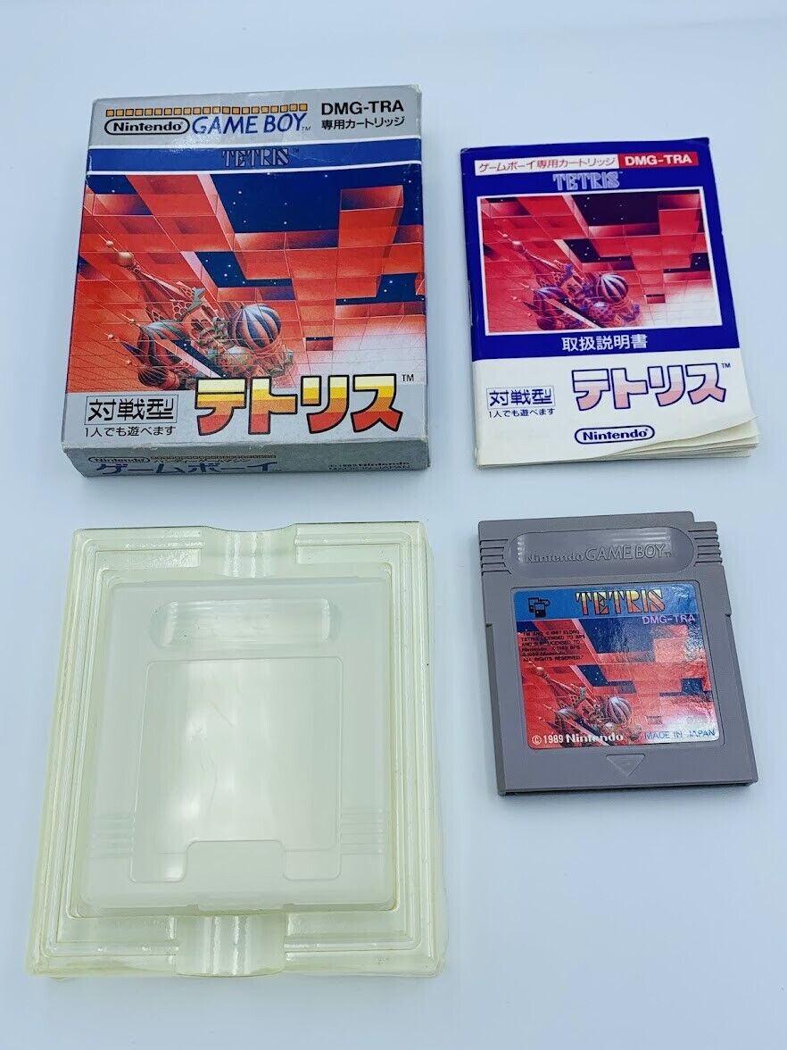 Minuet Tetris v1.0 Nintendo Game Boy Japan DMG-TRA 09 stamp COMPLETE box manual