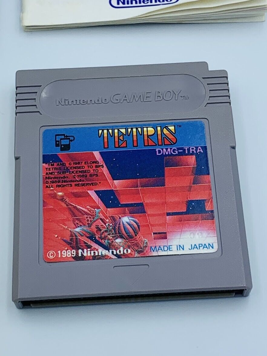 Minuet Tetris v1.0 Nintendo Game Boy Japan DMG-TRA 09 stamp COMPLETE box manual