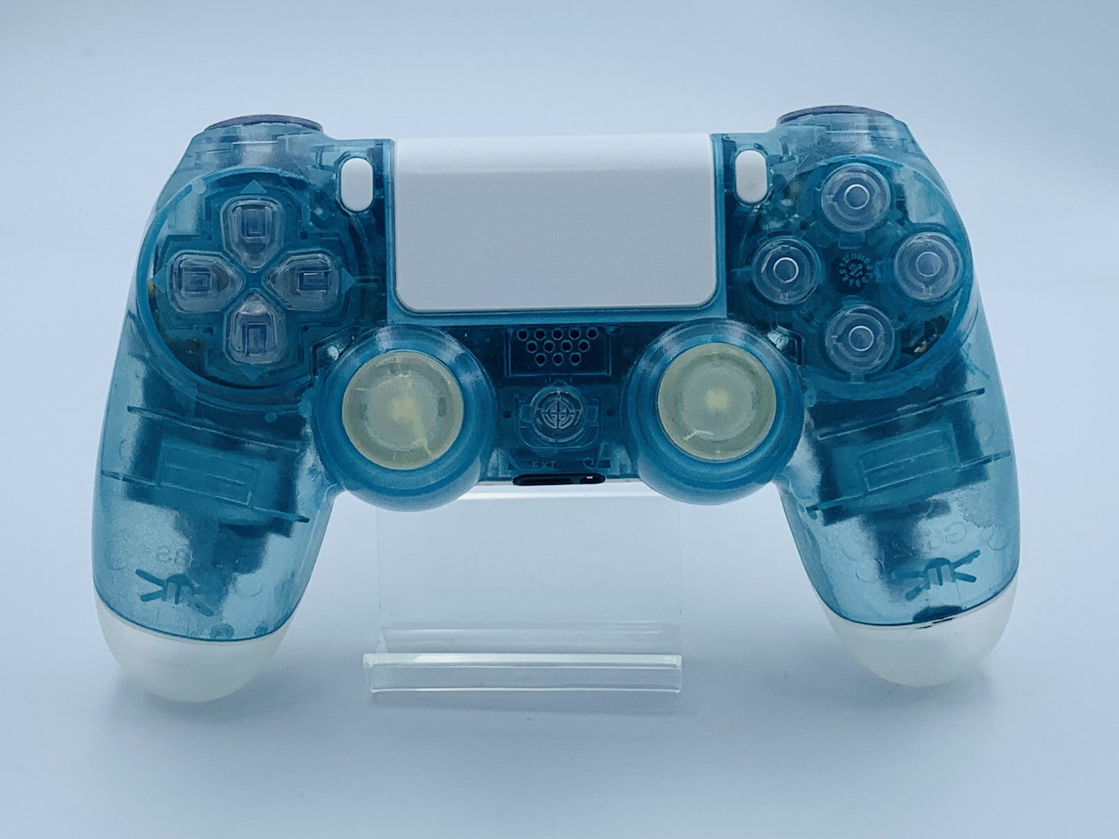 Custom DualShock 4 Clear Blue Wireless Controller Playstation 4 with color LEDs