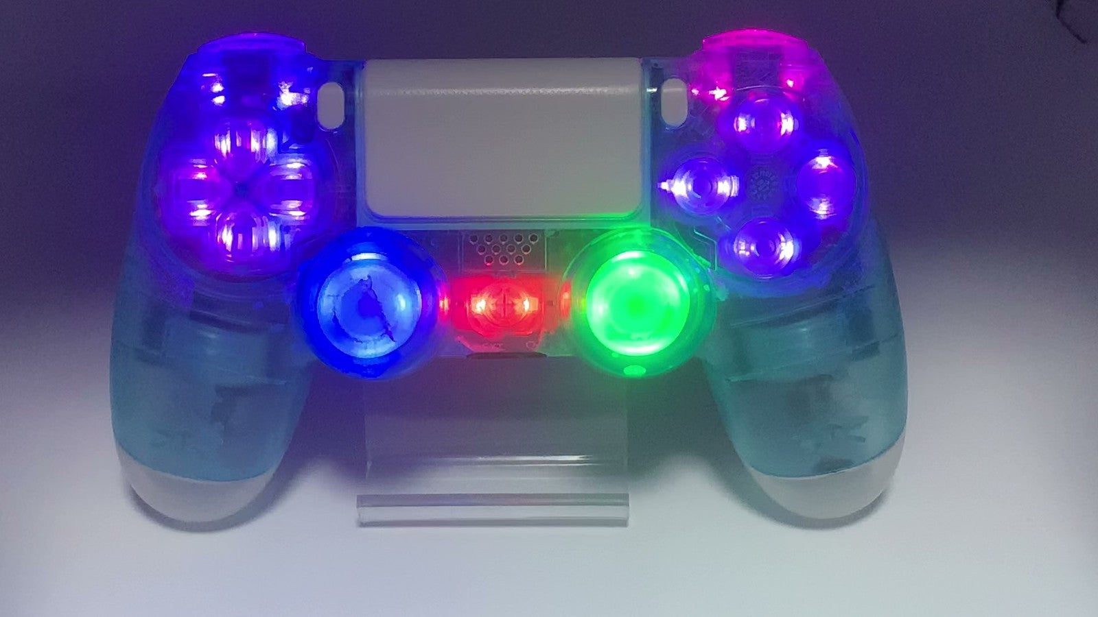 Custom DualShock 4 Clear Blue Wireless Controller Playstation 4 with color LEDs