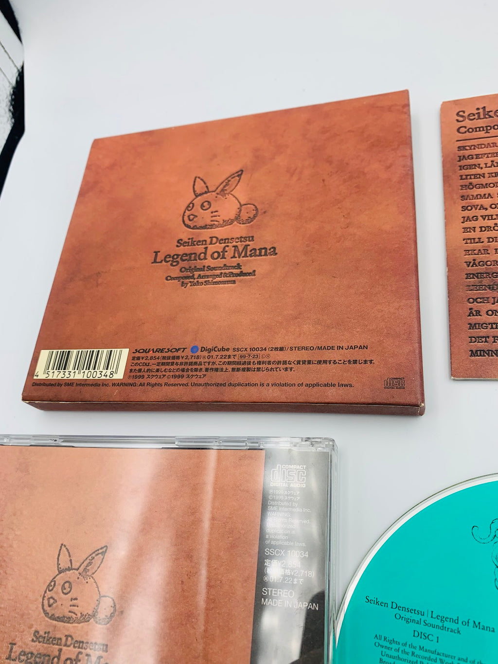 Seiken Densetsu Legend of Mana Original Soundtrack CD FIRST PRINT with slipcover