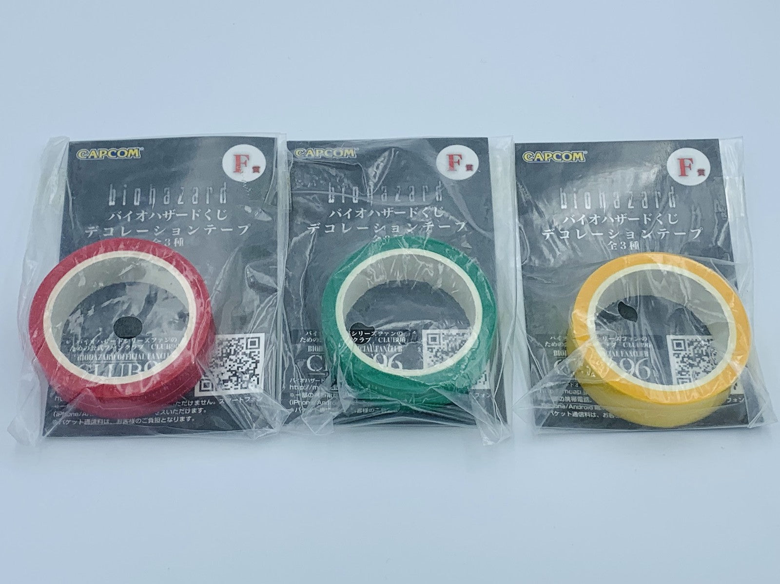 Resident Evil Biohazard Kuji 3 Decoration Tape complete full set Club 96 lottery
