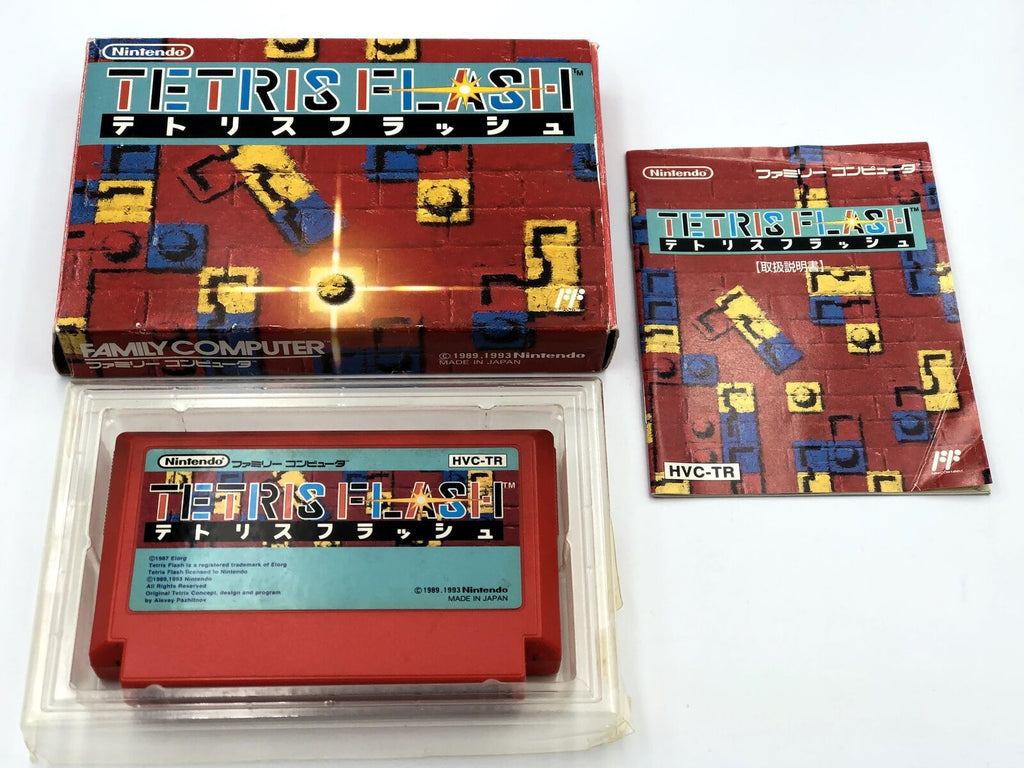 Tetris Flash Nintendo Famicom NES Complete in box CIB 1993 HVC-Tr aka Tetris 2